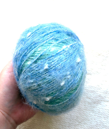 3 balls x 50g Alpaca Wool Blend yarn : Dotted Gradient Blue Multicolour : 01
