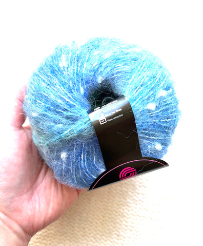 3 balls x 50g Alpaca Wool Blend yarn : Dotted Gradient Blue Multicolour : 01