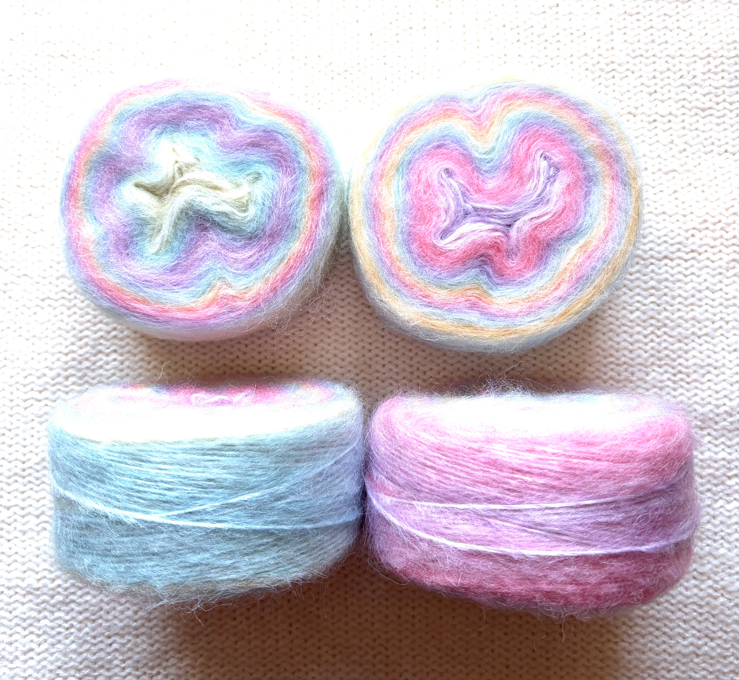 1 cake x 100g Ombre Mohair Blend Yarn : 01 Pastel