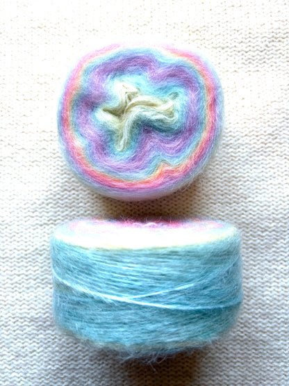 1 cake x 100g Ombre Mohair Blend Yarn : 01 Pastel