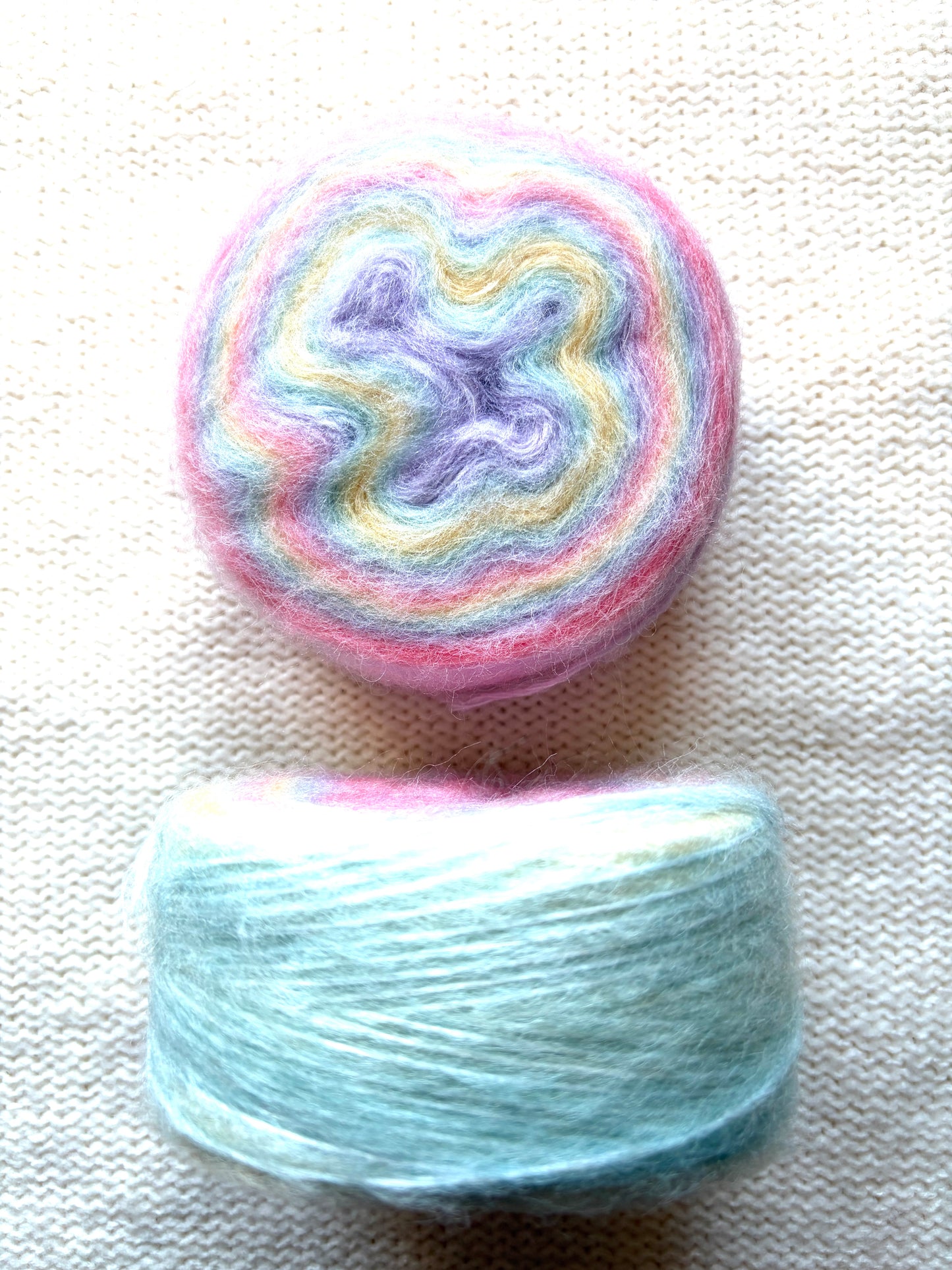 1 cake x 100g Ombre Mohair Blend Yarn : 01 Pastel