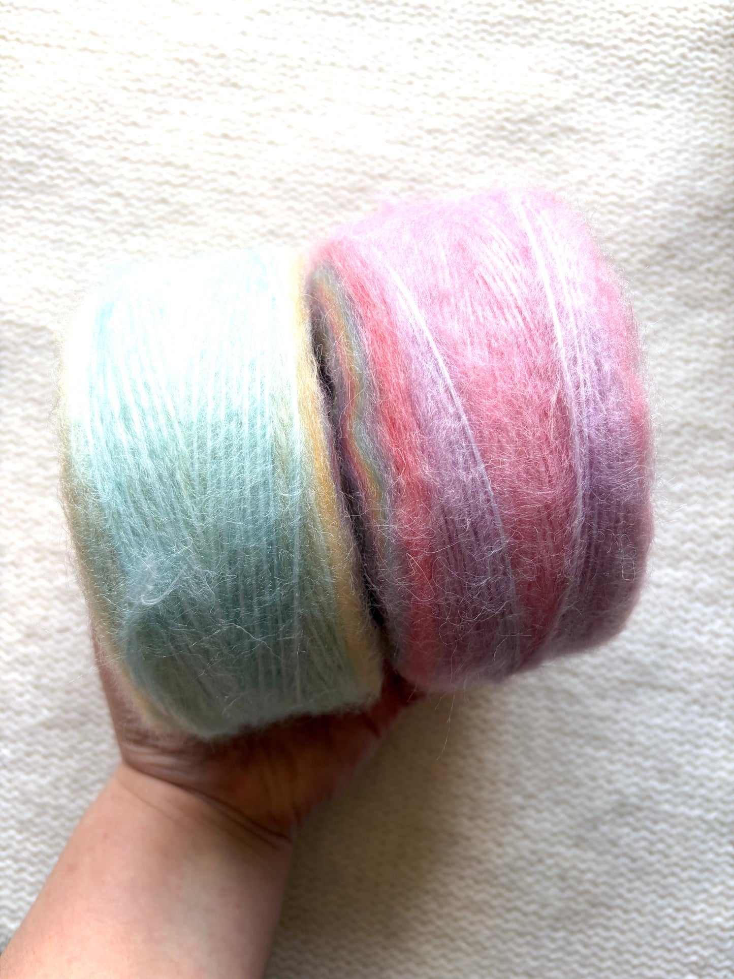 1 cake x 100g Ombre Mohair Blend Yarn : 01 Pastel