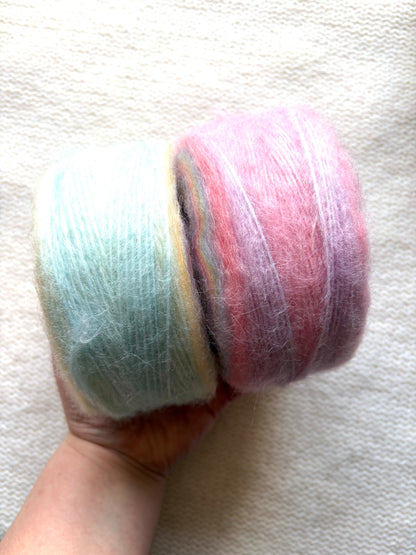 1 cake x 100g Ombre Mohair Blend Yarn : 01 Pastel