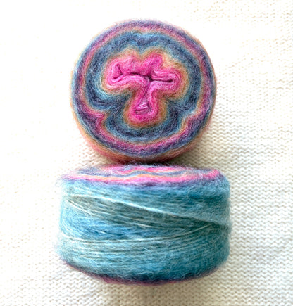 1 cake x 100g Ombre Mohair Blend Yarn : 06 Rainbow