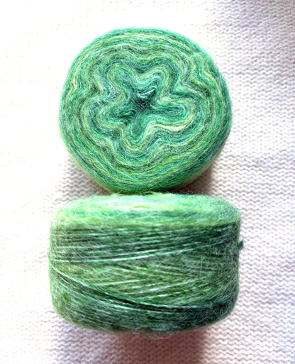 1 cake x 100g Ombre Mohair Blend Yarn : 02 Green