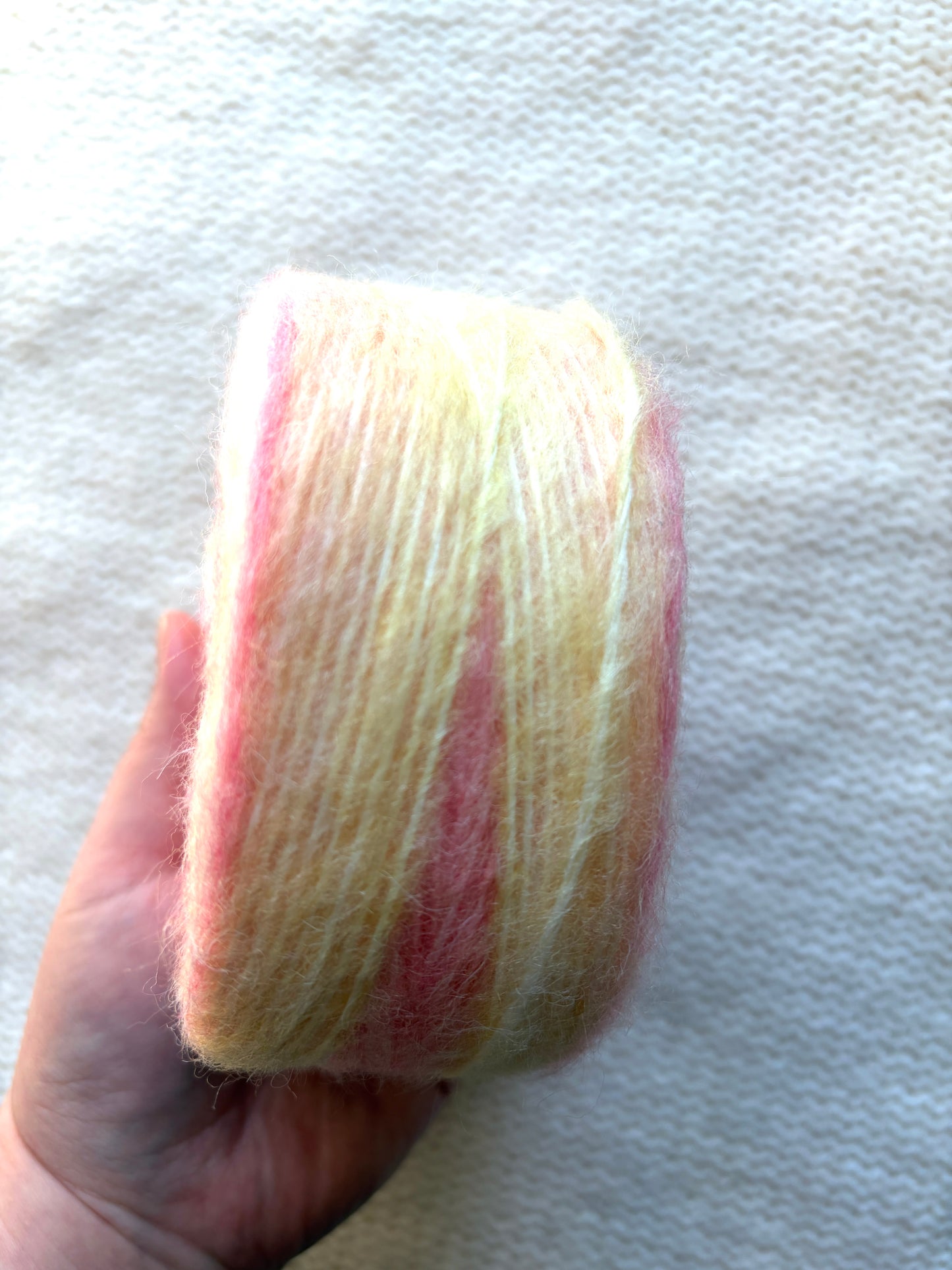 1 cake x 100g Ombre Mohair Blend Yarn : 04 Pink Yellow White