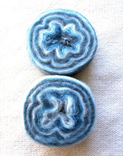 1 cake x 100g Ombre Mohair Blend Yarn : 12 Blue Grey White