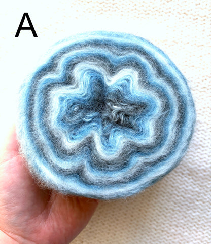 1 cake x 100g Ombre Mohair Blend Yarn : 12 Blue Grey White