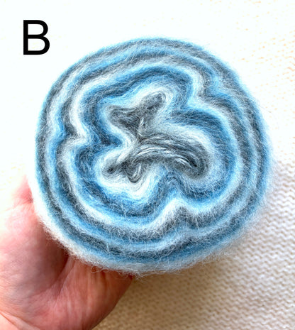 1 cake x 100g Ombre Mohair Blend Yarn : 12 Blue Grey White
