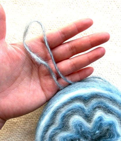 1 cake x 100g Ombre Mohair Blend Yarn : 12 Blue Grey White