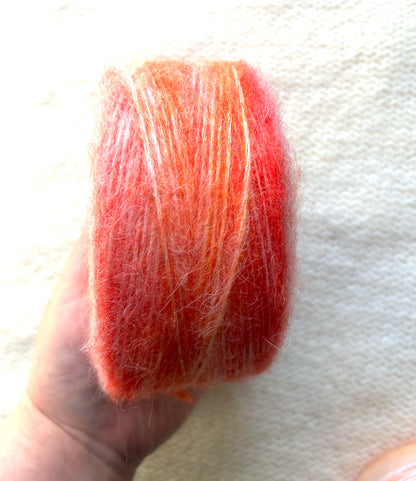 1 cake x 100g Ombre Mohair Blend Yarn : 21 Orange Ombre
