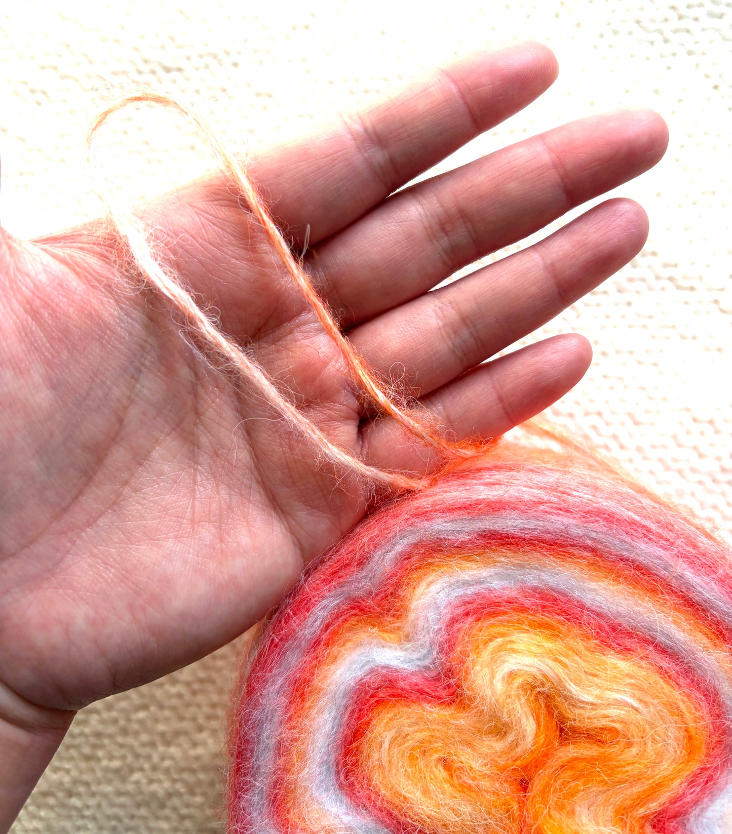 1 cake x 100g Ombre Mohair Blend Yarn : 21 Orange Ombre