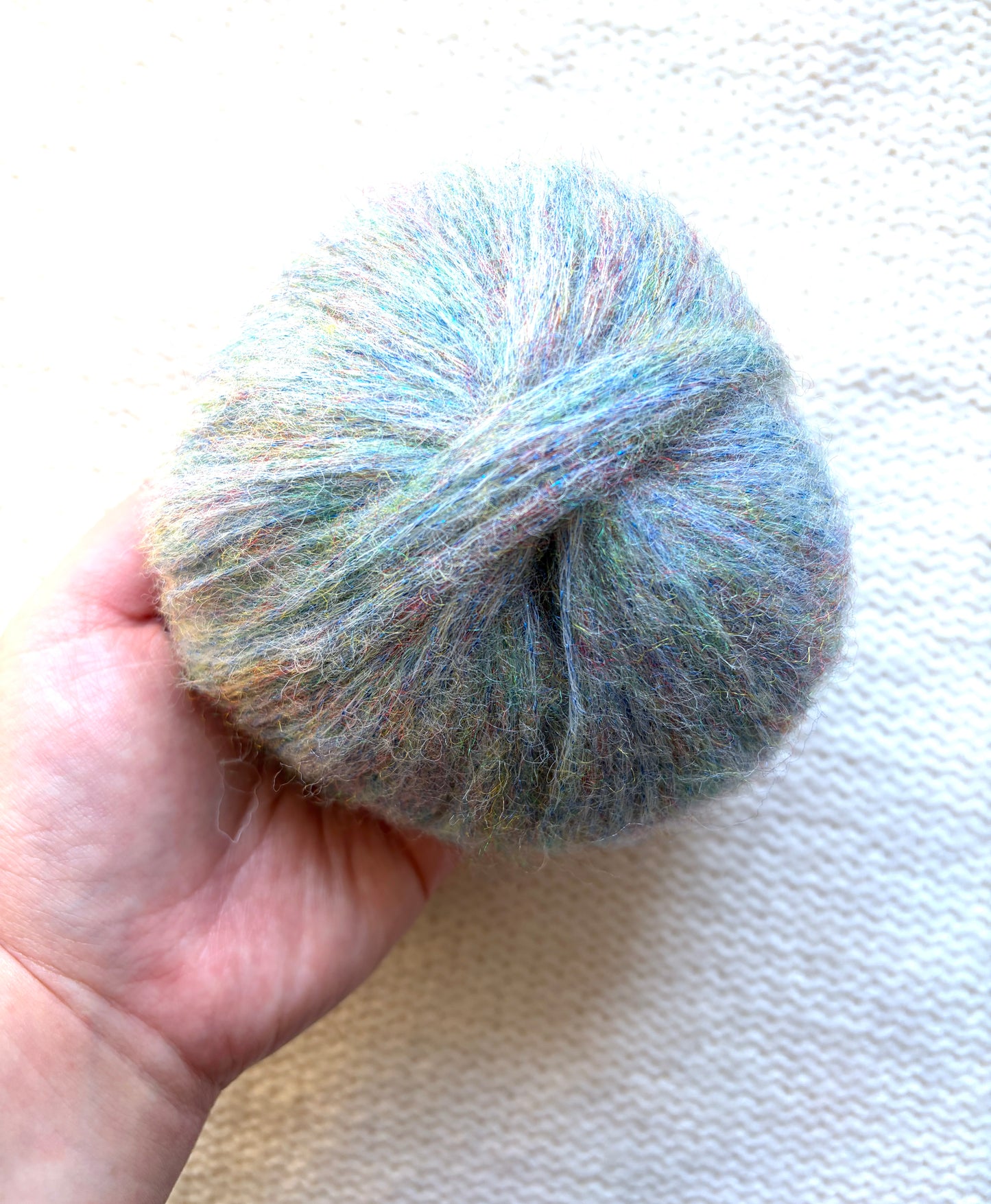 3 balls x 25g Glitter Mohair yarn : Mohair + Wool + Rayon : 21 Blue Sky