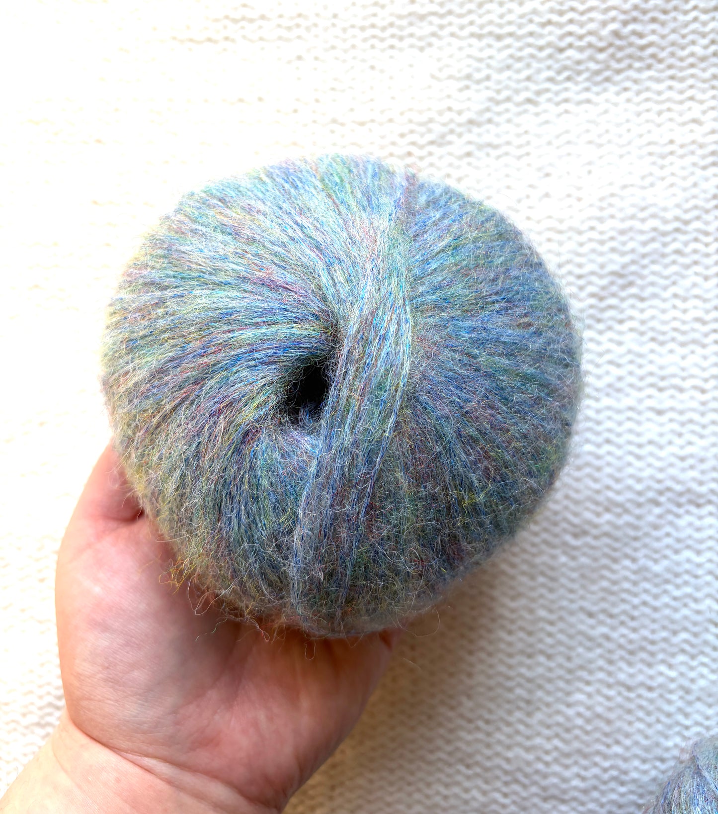 3 balls x 25g Glitter Mohair yarn : Mohair + Wool + Rayon : 21 Blue Sky