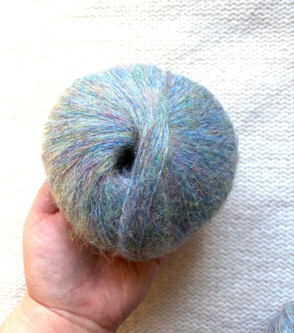 3 balls x 25g Glitter Mohair yarn : Mohair + Wool + Rayon : 21 Blue Sky