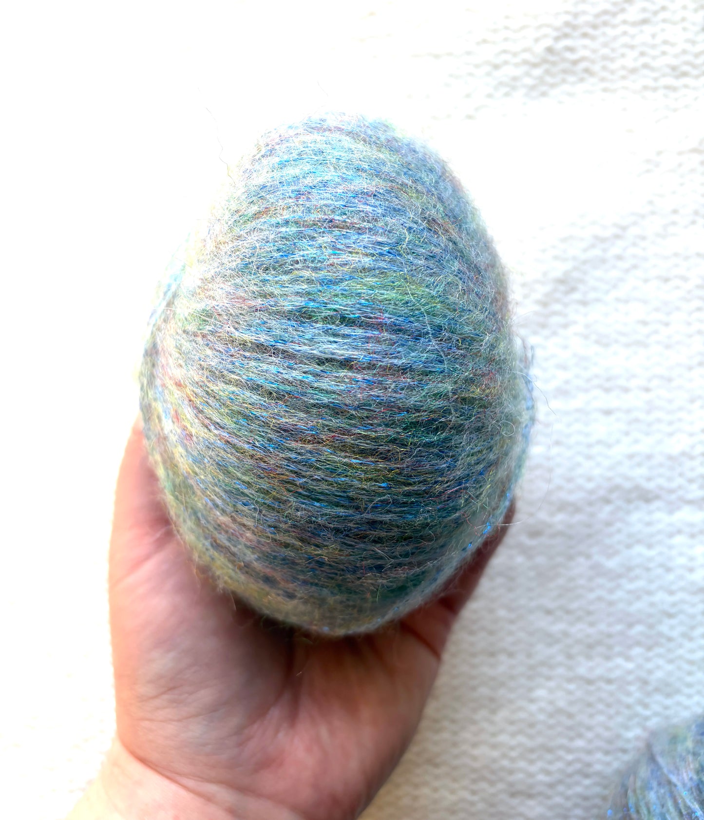 3 balls x 25g Glitter Mohair yarn : Mohair + Wool + Rayon : 21 Blue Sky