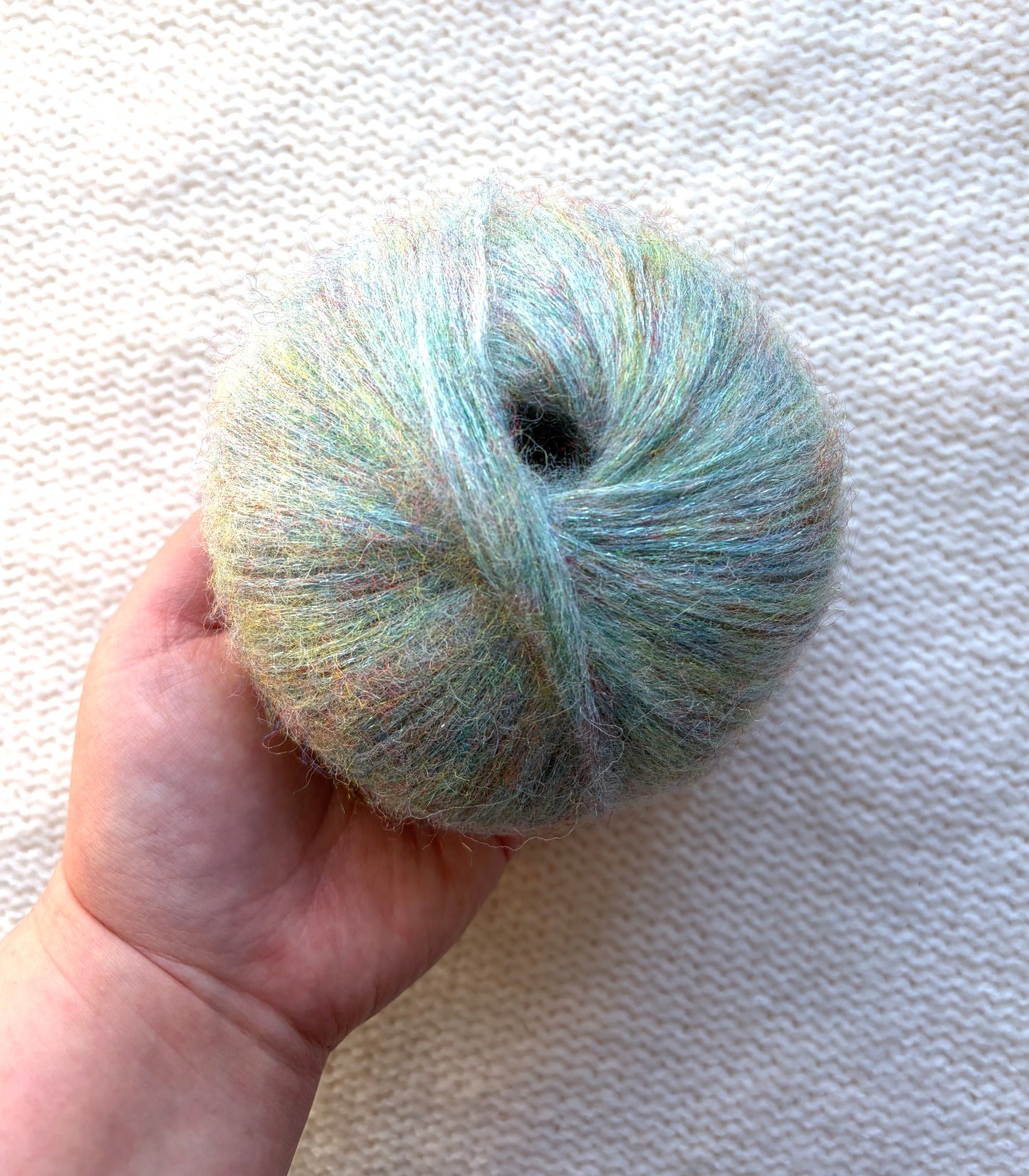 3 balls x 25g Glitter Mohair yarn : Mohair + Wool + Rayon : 26 Mint Green