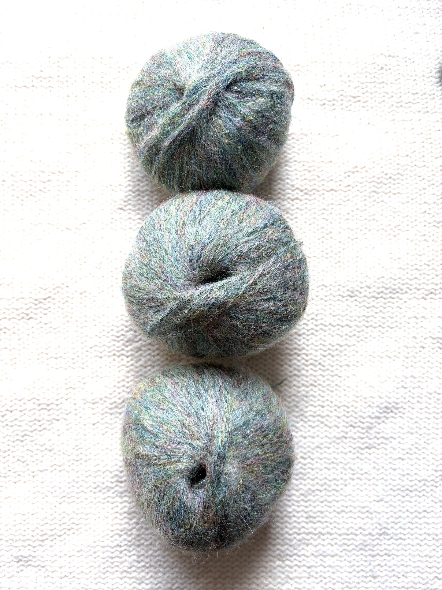 3 balls x 25g Glitter Mohair yarn : Mohair + Wool + Rayon : 22 Sage