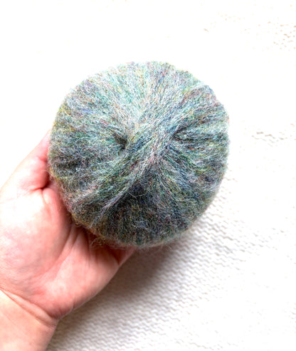 3 balls x 25g Glitter Mohair yarn : Mohair + Wool + Rayon : 22 Sage