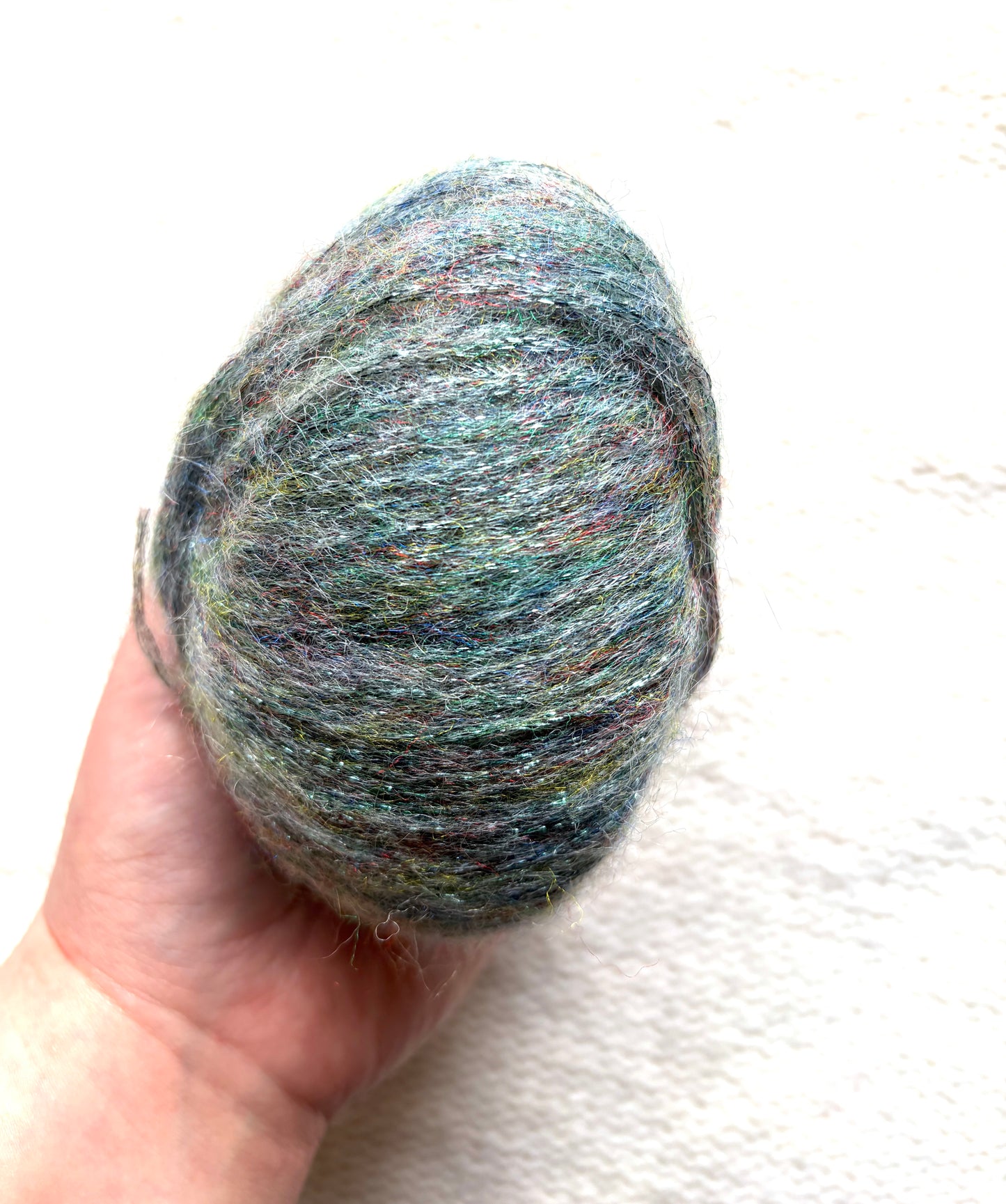 3 balls x 25g Glitter Mohair yarn : Mohair + Wool + Rayon : 22 Sage