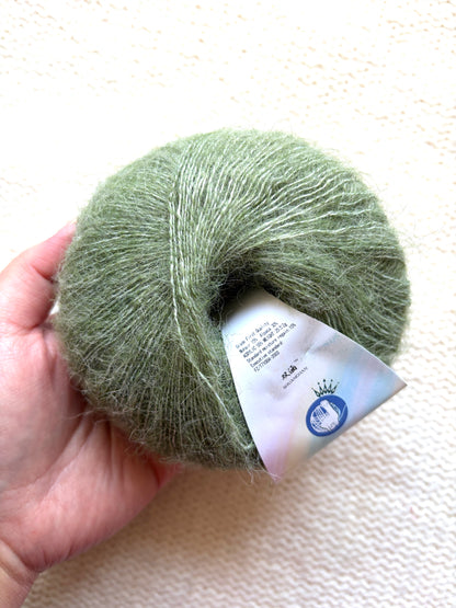 6 balls x 25g Alpaca Mohair yarn : Mohair + Alpaca + Acrylic : Colour 09 Olive