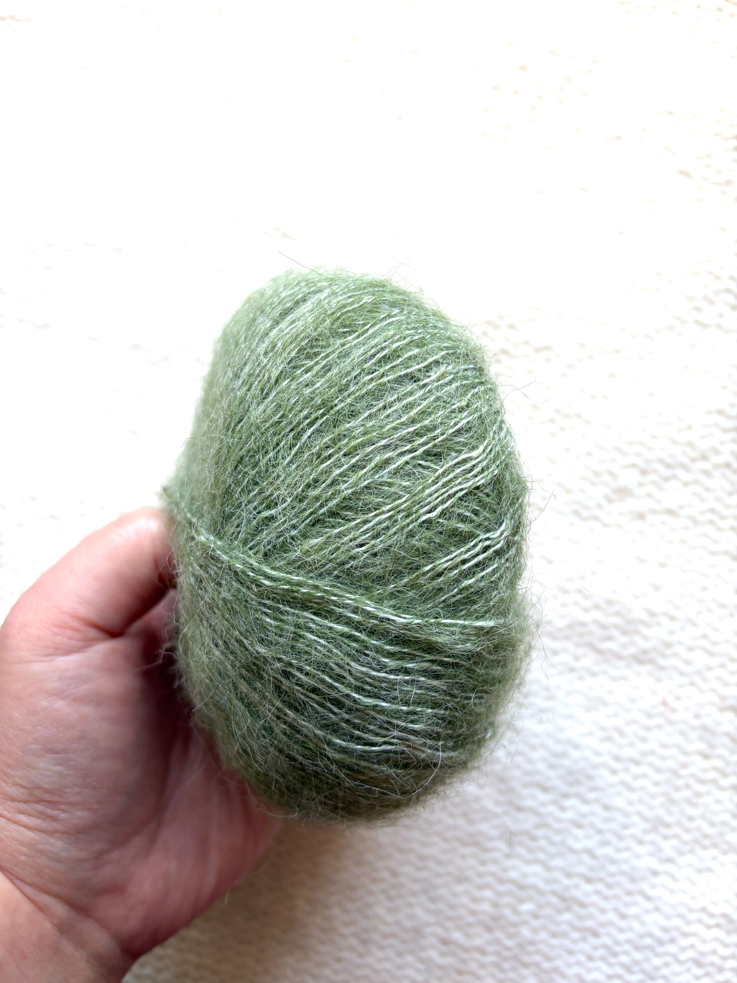 6 balls x 25g Alpaca Mohair yarn : Mohair + Alpaca + Acrylic : Colour 09 Olive