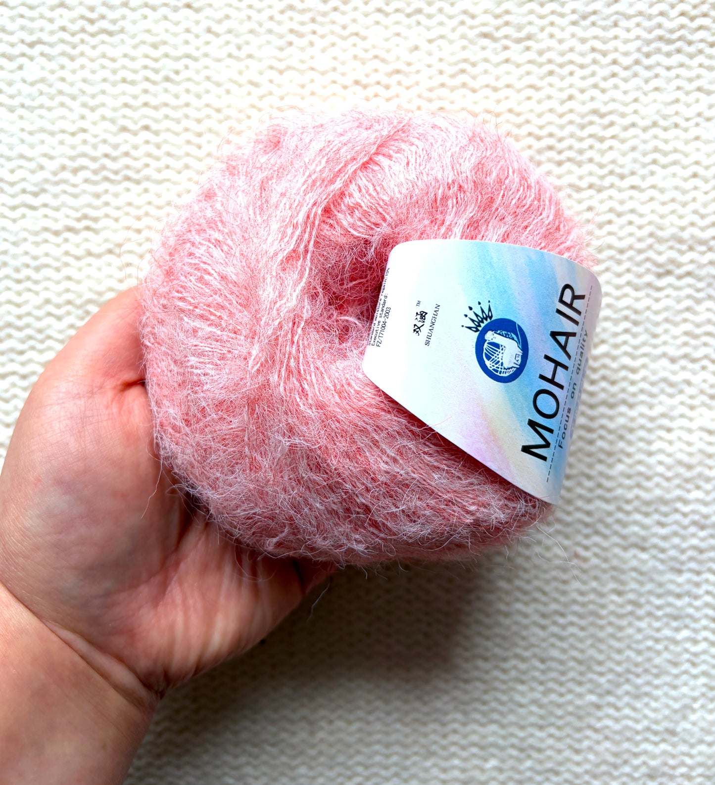 6 balls x 25g Alpaca Mohair yarn : Mohair + Alpaca + Acrylic : Colour 19 Cherry Blossom