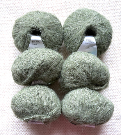 6 balls x 25g Alpaca Mohair yarn : Mohair + Alpaca + Acrylic : Colour 09 Olive