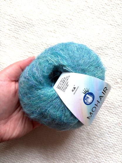 6 balls x 25g Alpaca Mohair yarn : Mohair + Alpaca + Acrylic : Colour 07 Teal