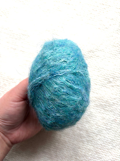 6 balls x 25g Alpaca Mohair yarn : Mohair + Alpaca + Acrylic : Colour 07 Teal