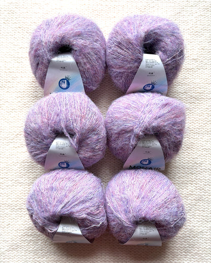 6 balls x 25g Alpaca Mohair yarn : Mohair + Alpaca + Acrylic : Colour 12 Lavender