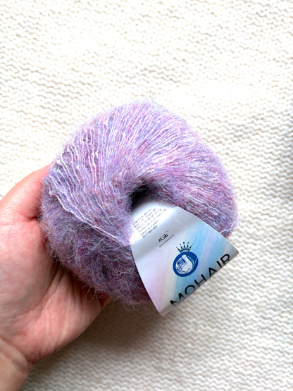 6 balls x 25g Alpaca Mohair yarn : Mohair + Alpaca + Acrylic : Colour 12 Lavender