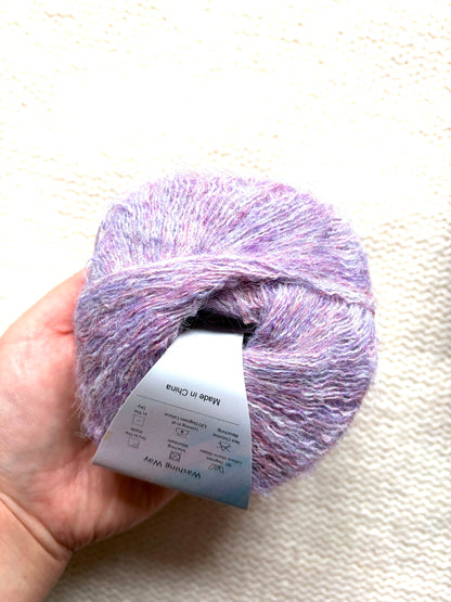 6 balls x 25g Alpaca Mohair yarn : Mohair + Alpaca + Acrylic : Colour 12 Lavender