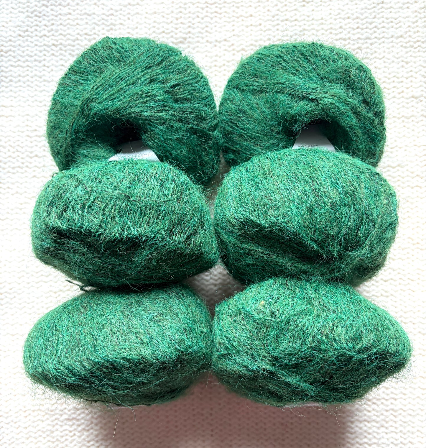 6 balls x 25g Alpaca Mohair yarn : Mohair + Alpaca + Acrylic : Colour 20 Forest Green