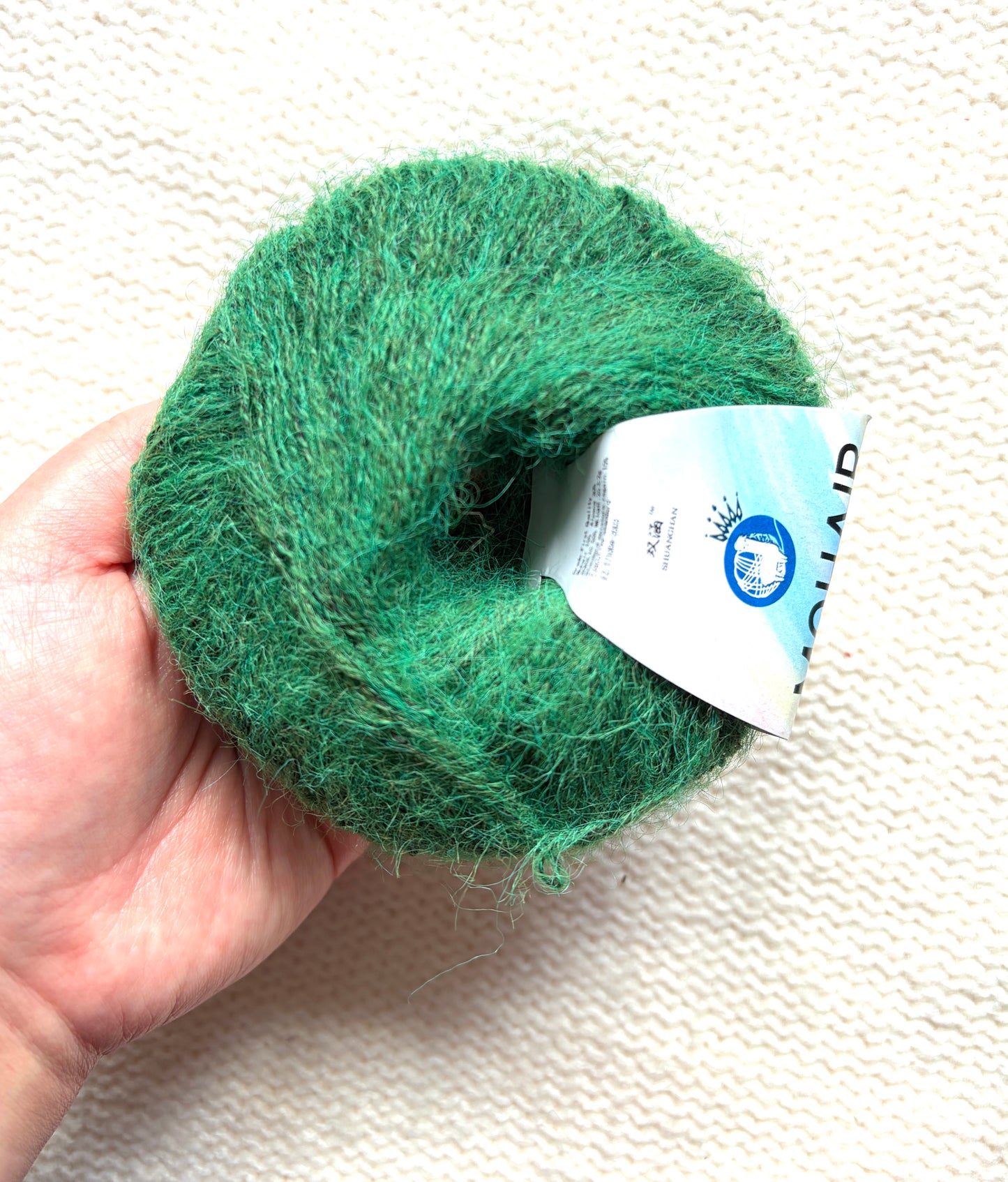 6 balls x 25g Alpaca Mohair yarn : Mohair + Alpaca + Acrylic : Colour 20 Forest Green