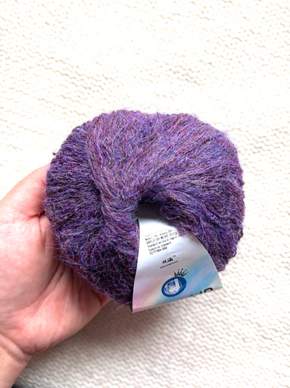 6 balls x 25g Alpaca Mohair yarn : Mohair + Alpaca + Acrylic : Colour 14 Plum