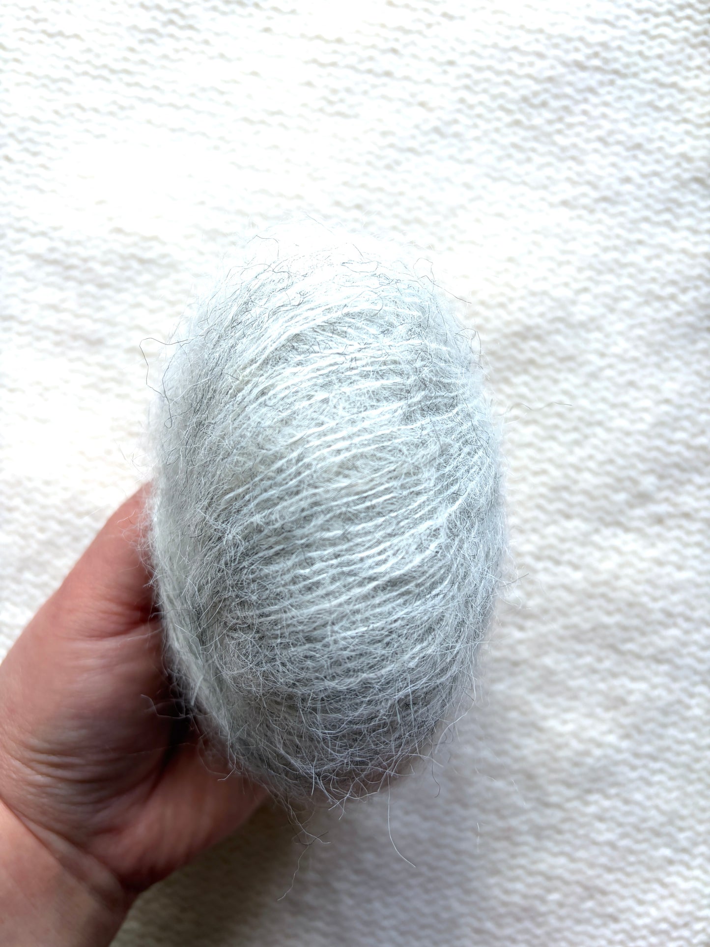 6 balls x 25g Alpaca Mohair yarn : Mohair + Alpaca + Acrylic : Colour 04 Light Grey