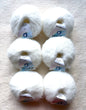 6 balls x 25g Alpaca Mohair yarn : Mohair + Alpaca + Acrylic : 01 White