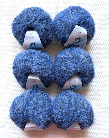 6 balls x 25g Alpaca Mohair yarn : Mohair + Alpaca + Acrylic : Colour 16 Indigo