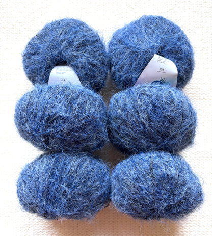 6 balls x 25g Alpaca Mohair yarn : Mohair + Alpaca + Acrylic : Colour 16 Indigo