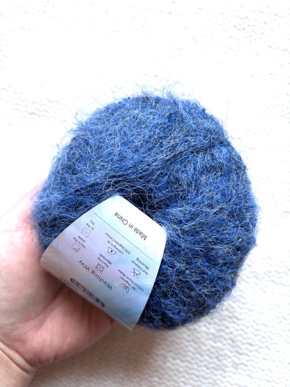 6 balls x 25g Alpaca Mohair yarn : Mohair + Alpaca + Acrylic : Colour 16 Indigo
