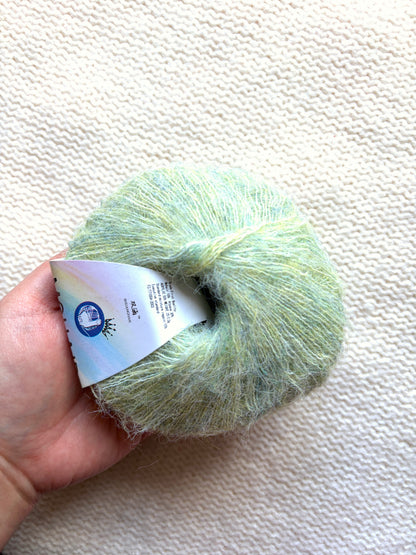 6 balls x 25g Alpaca Mohair yarn : Mohair + Alpaca + Acrylic : Colour 08 Celadon