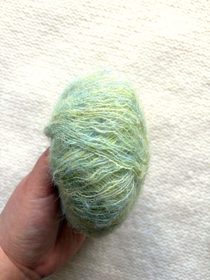 6 balls x 25g Alpaca Mohair yarn : Mohair + Alpaca + Acrylic : Colour 08 Celadon