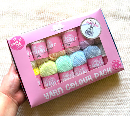 Hello Baby Love 12 Ball Yarn Pack - PASTEL