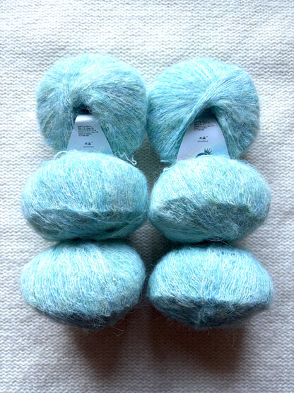 6 balls x 25g Alpaca Mohair yarn : Mohair + Alpaca + Acrylic : Colour 06 Sea Breeze