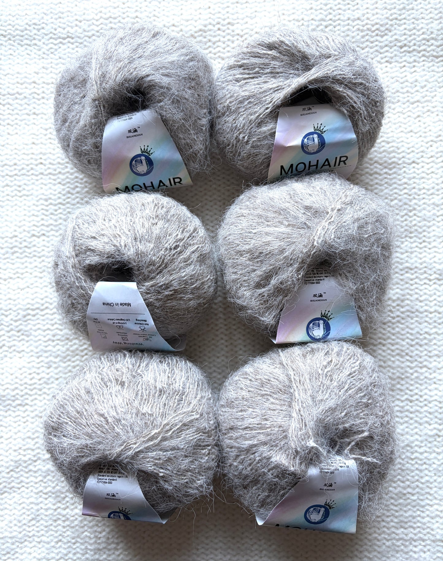 6 balls x 25g Alpaca Mohair yarn : Mohair + Alpaca + Acrylic : Colour 10 Khaki