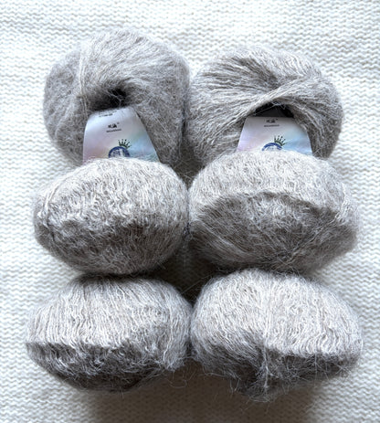 6 balls x 25g Alpaca Mohair yarn : Mohair + Alpaca + Acrylic : Colour 10 Khaki
