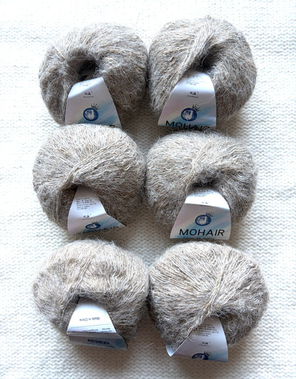 6 balls x 25g Alpaca Mohair yarn : Mohair + Alpaca + Acrylic : Colour 11 Cocoa