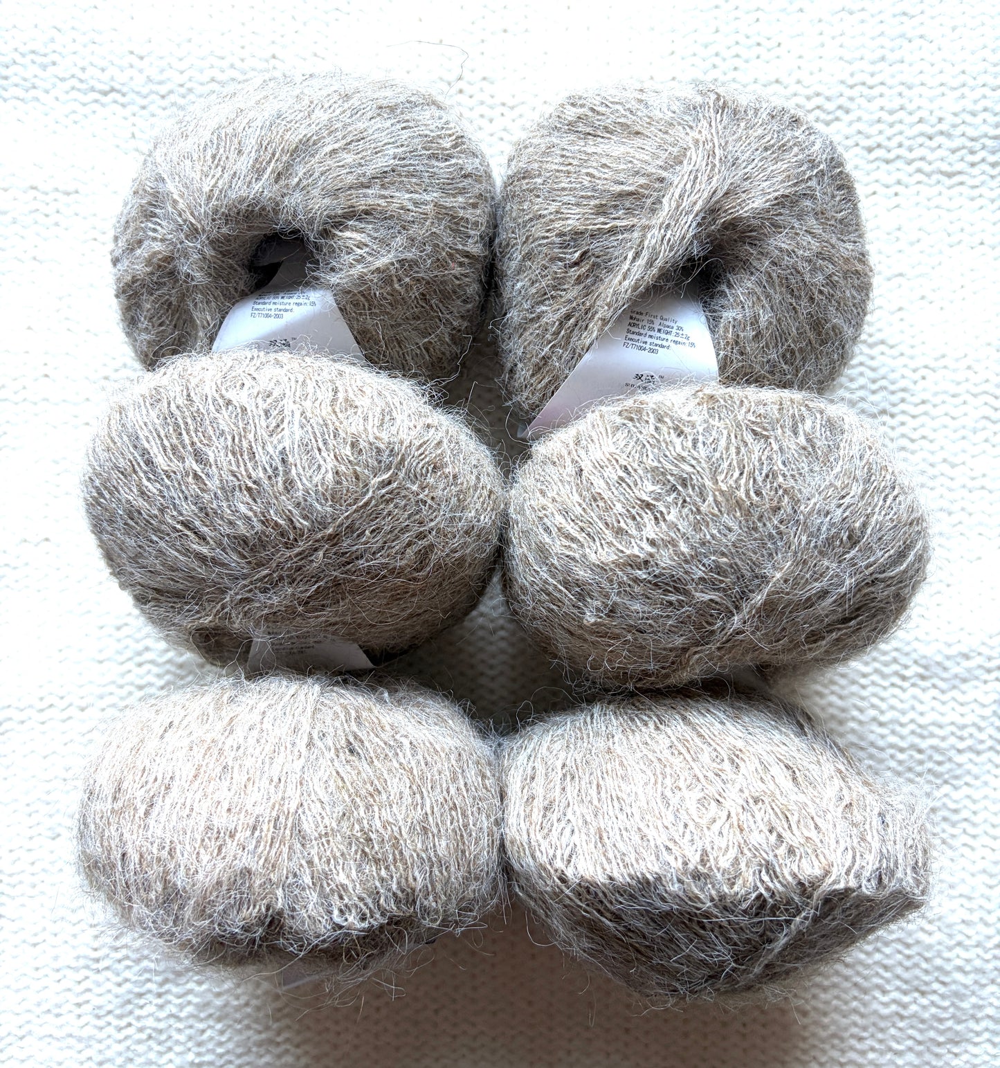 6 balls x 25g Alpaca Mohair yarn : Mohair + Alpaca + Acrylic : Colour 11 Cocoa