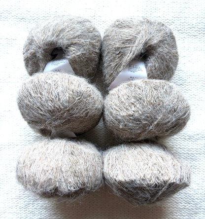 6 balls x 25g Alpaca Mohair yarn : Mohair + Alpaca + Acrylic : Colour 11 Cocoa